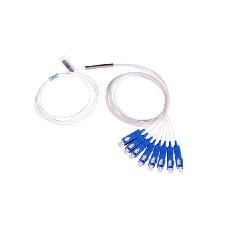 

high quality SC APC 1X8 FTTH Fiber Optic Splitter FBT Optical Coupler Steel Pipe type SC Singlemode Mini Fiber Splitter