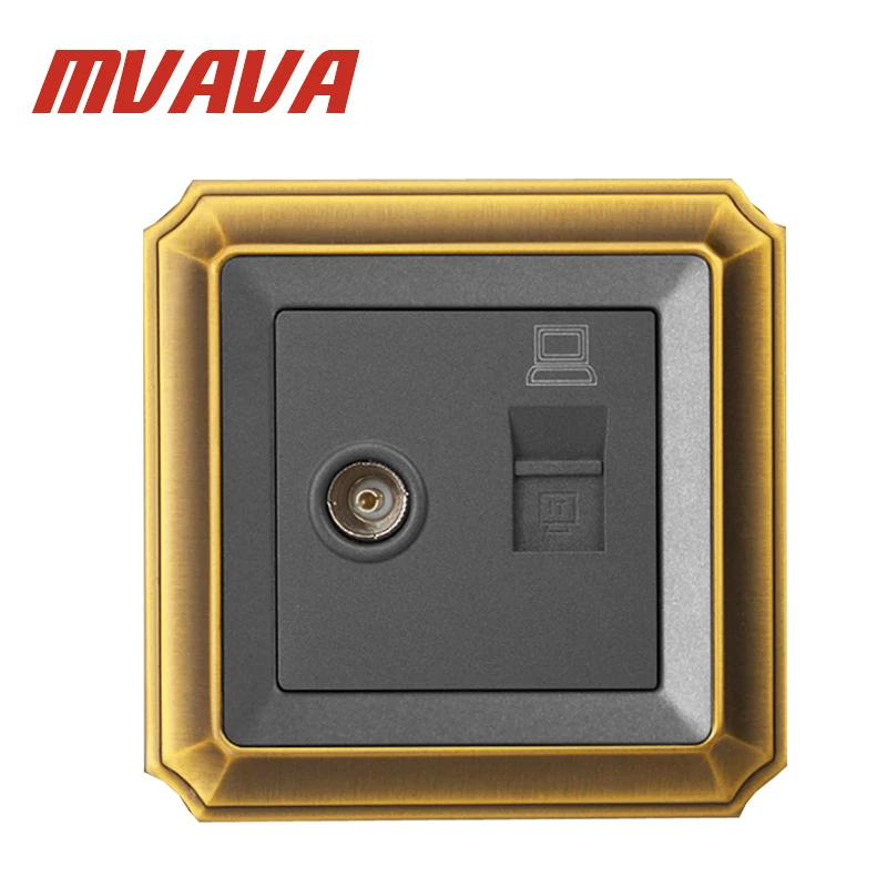 MVAVA ТВ/телевидение антенна + сеть Ethernet LAN RJ45 PC/Компьютерная настенная розетка