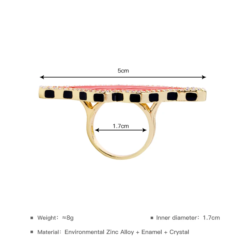 Шикарное Кристальное эмалевое кольцо с красными губами 2017 Новый дизайн милое