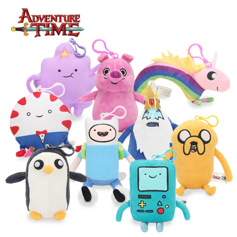 13-21см игрушки-брелки Adventure Time из мягкой ткани Финн, Джейк, Пингвин Гантер, Бимо, плюшевые игрушки в форме животных, подвески для ключей, предметы для вечеринок.