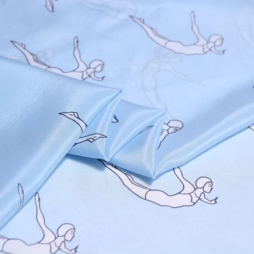 Diving villain digital inkjet silk crepe de chine fabric soft shirt dress 100 wholesale cloth | Дом и сад