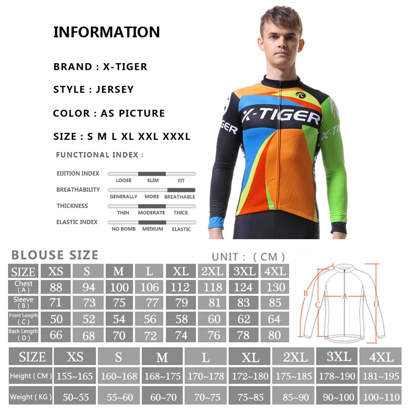 

X-Tiger 2020 Long Sleeve Pro Cycling Jersey Autumn Coolmax Mountain Bicycle Cycling Clothing Racing Bike Cycling Wear For Men