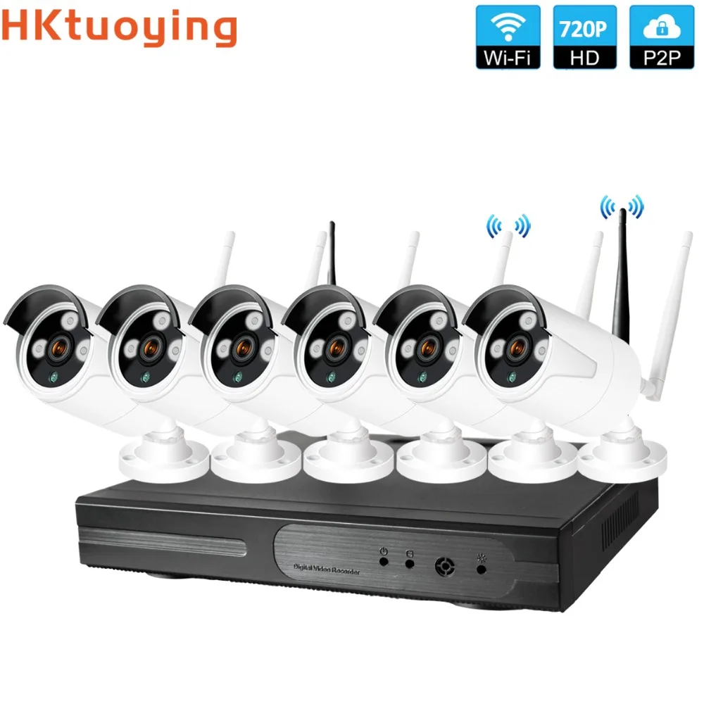 Plug and Play 6CH 1080P HD Беспроводной NVR Kit P2P 720P внутренний наружный IR Ночное Видение