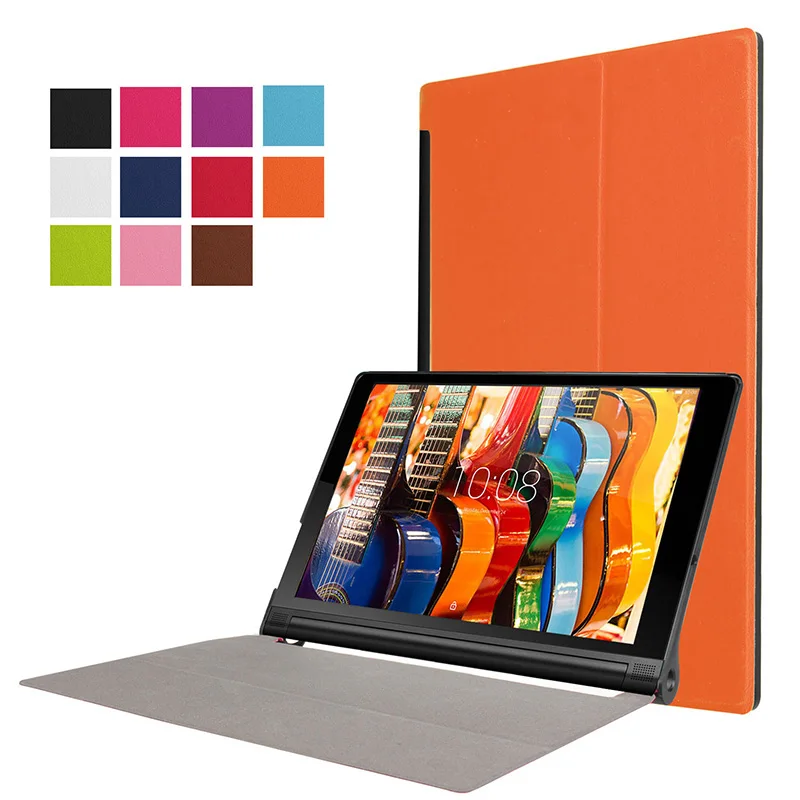 Orange JRZ для lenovo Yoga Tab 3 Pro 10,1 YT3-X90F X90L Tab3 Plus YT-X703f X703L защитный кожаный чехол для планшета трехслойный откидной Чехол - Цвет: Orange