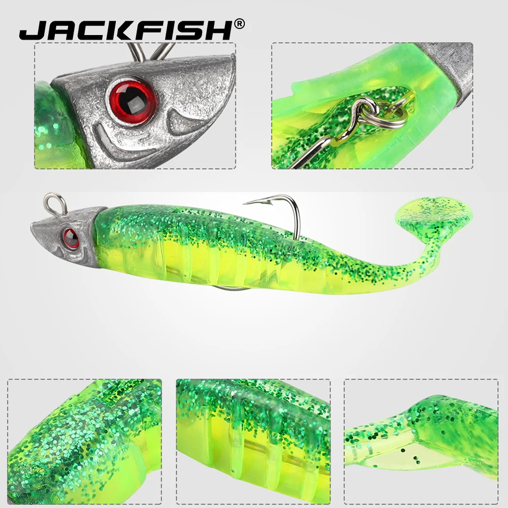 JACKFISH Мормышка с T-образным хвостом мягкая рыболовная приманка 3 шт./10 5 см/15 г