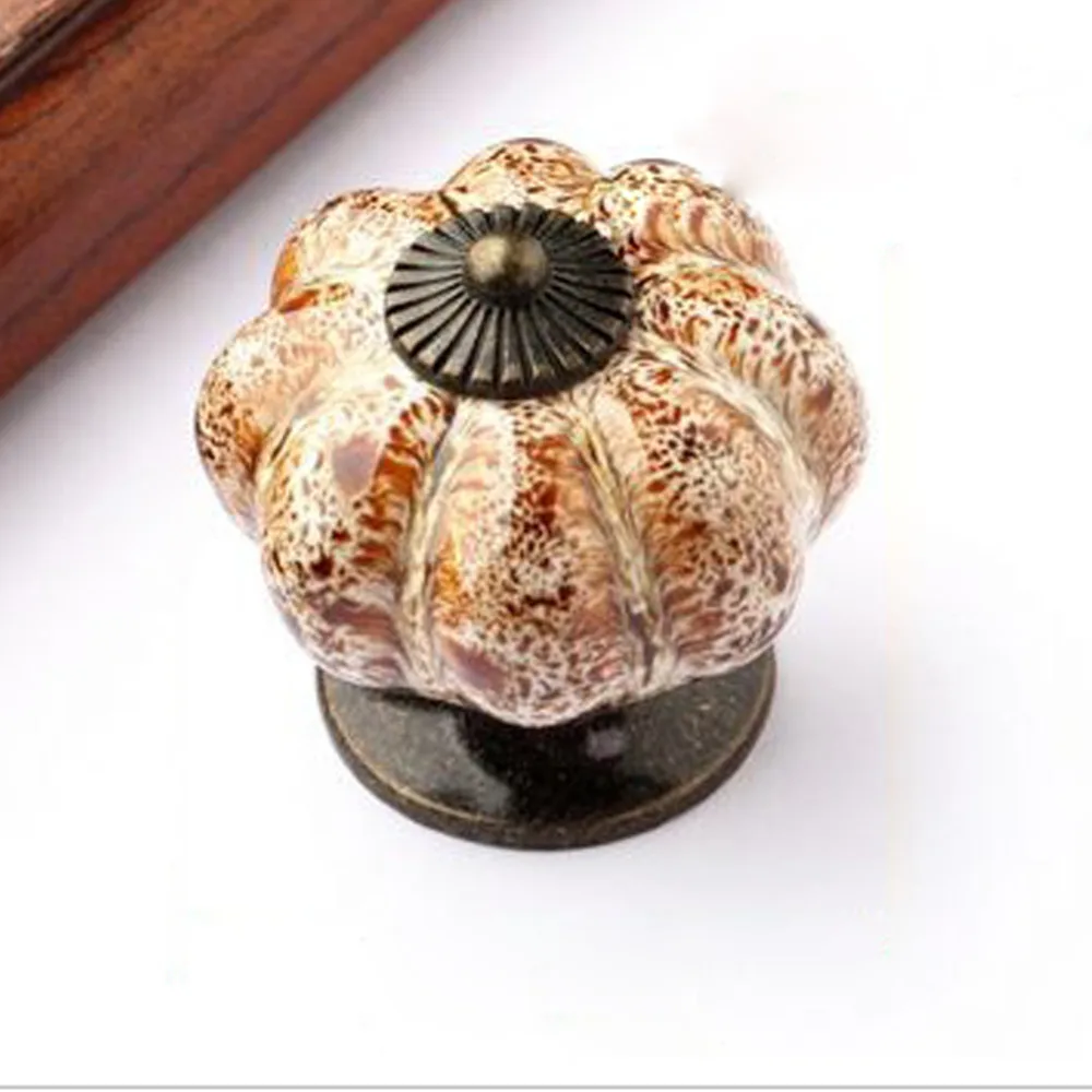Retro to Old Ceramic Pumpkin Cabinet Drawer Handle Closet Cupboard Shoe Furniture Door Handles Pulls Pack of 12 | Обустройство дома