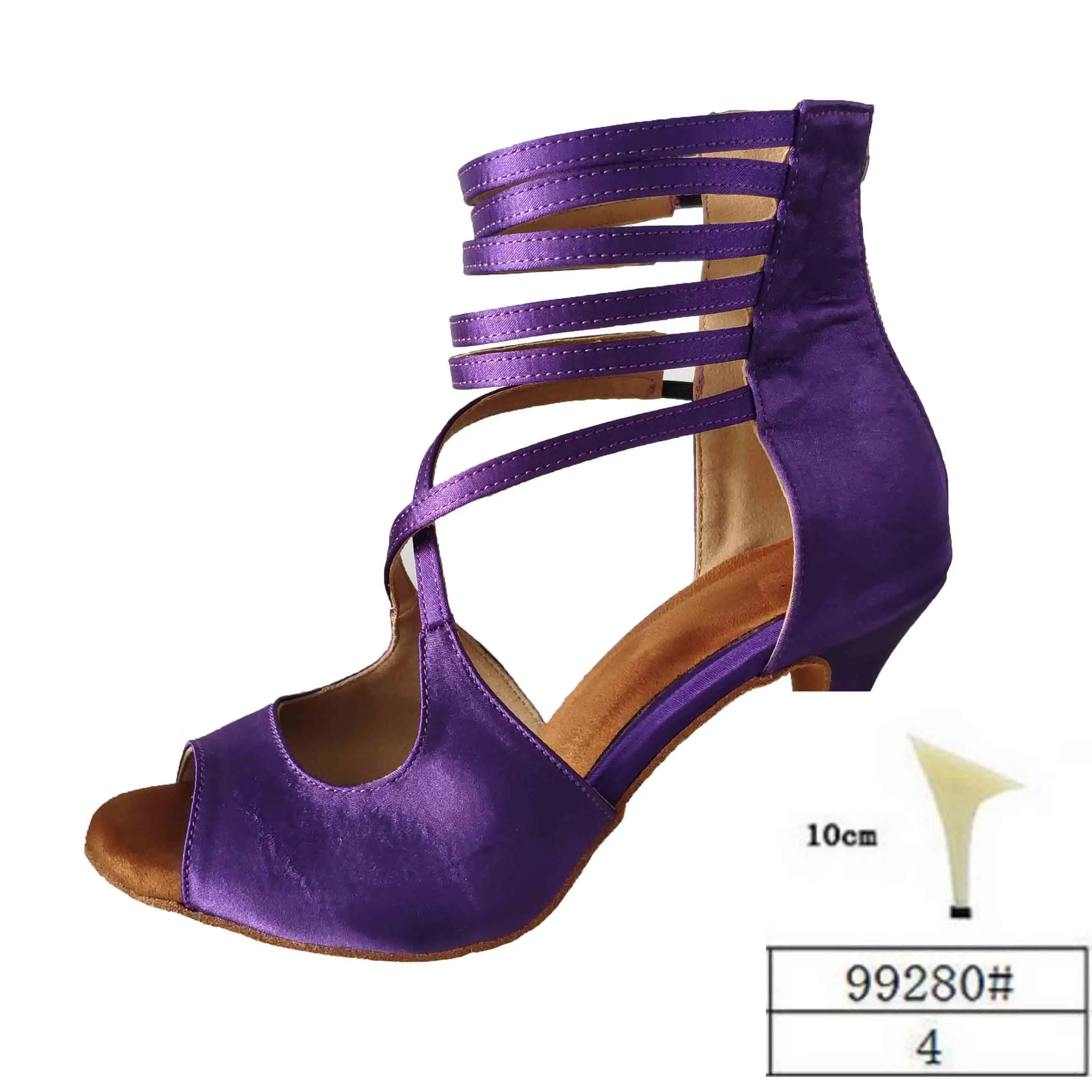 Purple-99280 HXYOO/ стиль; черные туфли на высоком каблуке 8-10 см; Профессиональная женская обувь для бальных танцев; обувь для латинских танцев; женская обувь для сальсы; ZC39 - Цвет: Purple-99280