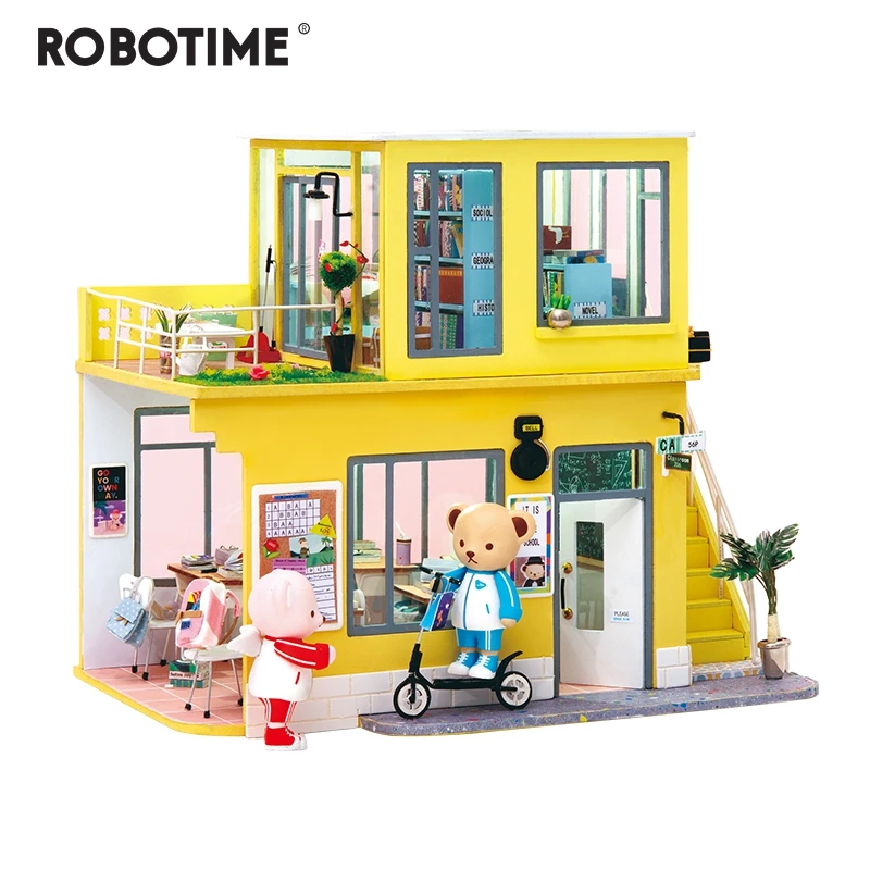Robotime Новое поступление роскошный DIY Дом с медведем и мебель для детей и взрослых миниатюрный деревянный кукольный дом модельный комплект кукольный домик TD