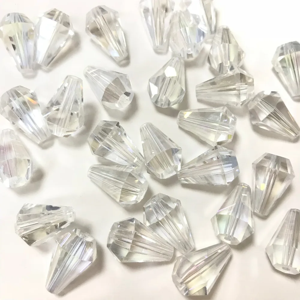 50pcs 10x13mm Drops Bicone Austria Crystal beads Charm loose spacer Beads for DIY Earrings necklace hadicraft bracelet jewelry | Дом и сад