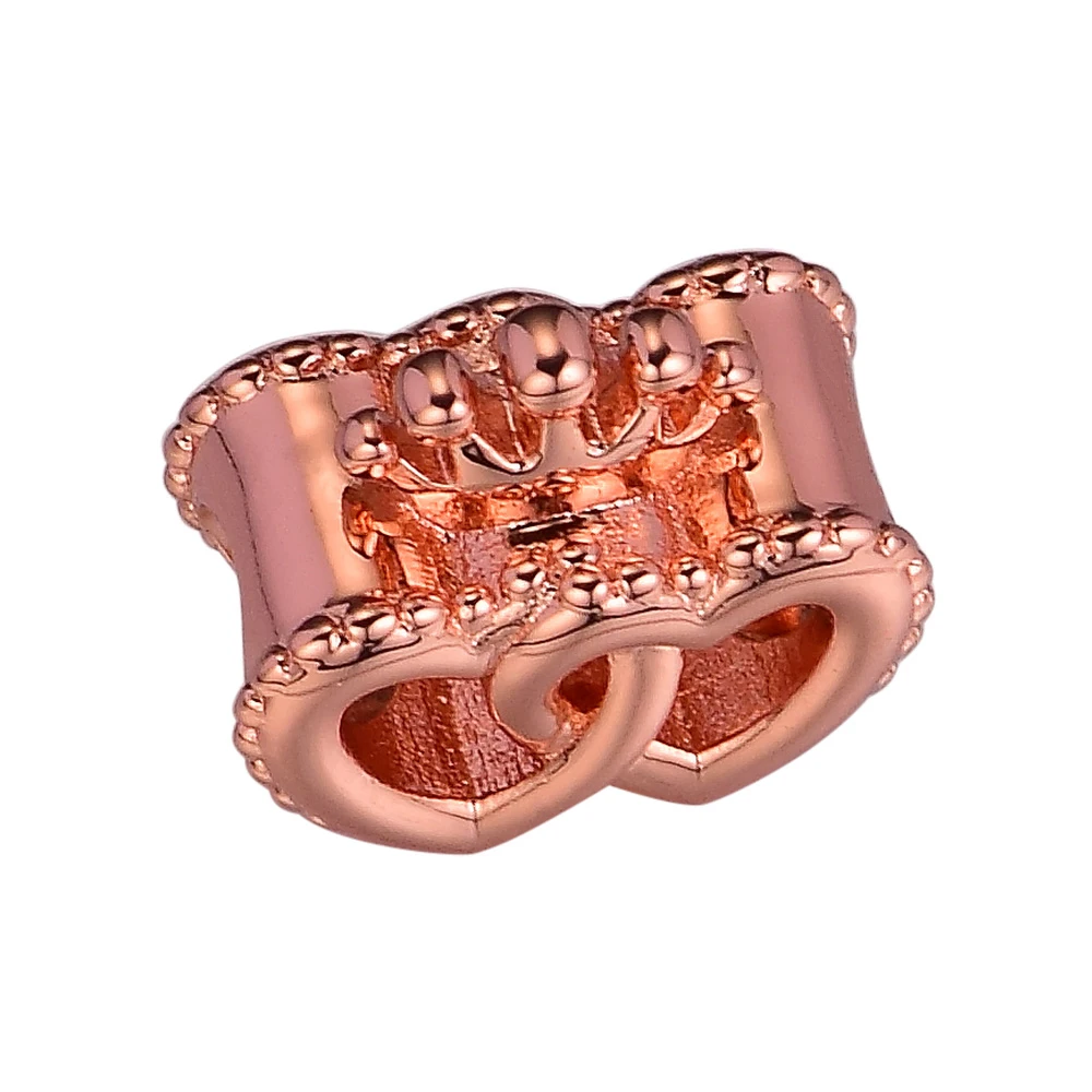 

Fits For Pandora Charms Bracelets United Regal Rose Hearts Beads 100% 925 Sterling-Silver-Jewelry Free Shipping