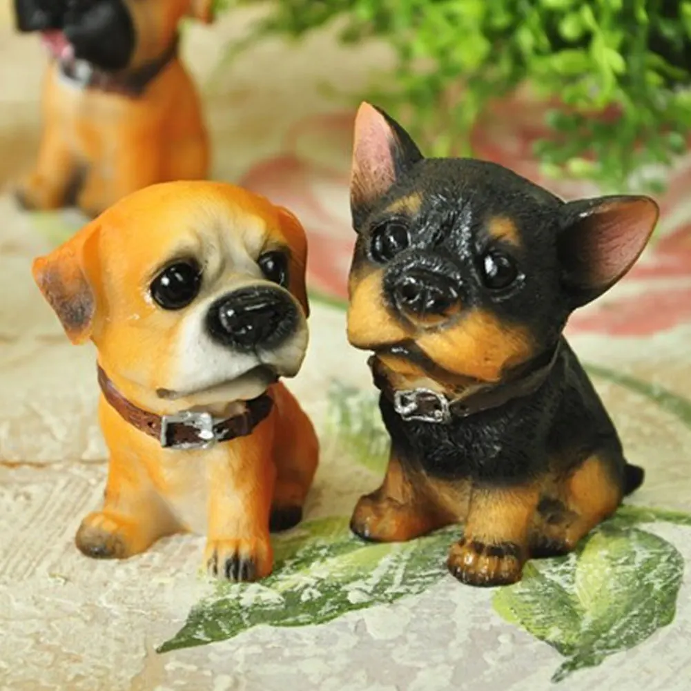 6pcs Mini Landscaping Decoration Model Simulation Dollhouse Cute Toy Cartoon Miniature Dog Doll | Игрушки и хобби