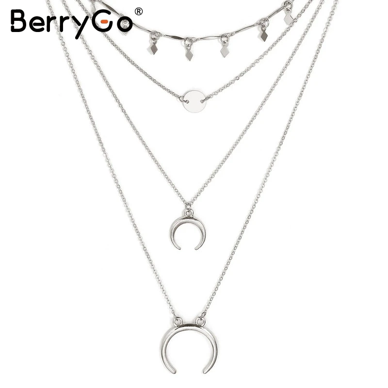 BerryGo Moon Сексуальная Многослойная Подвеска Аксессуары для женщин блесток