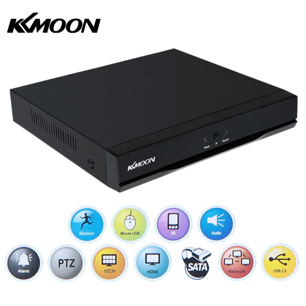 KKmoon 1080P 16CH Hybrid NVR AHD TVI CVI DVR 5 в 1 цифровой видео Регистраторы P2P облачная сеть Onvif