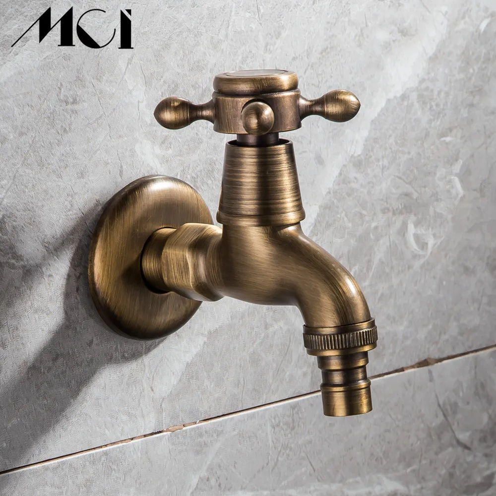 Смеситель для холодной воды из античной латуни настенный садовый кран длинная