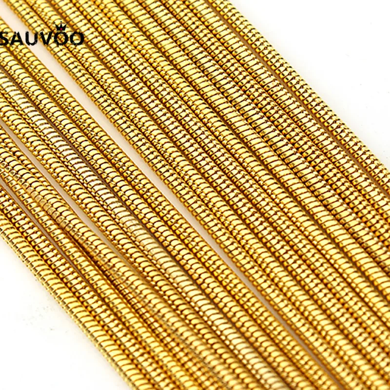 Цепочки SAUVOO 10 м/лот золотистые/Серебристые круглые змеиные звенья диаметр 1 5 мм