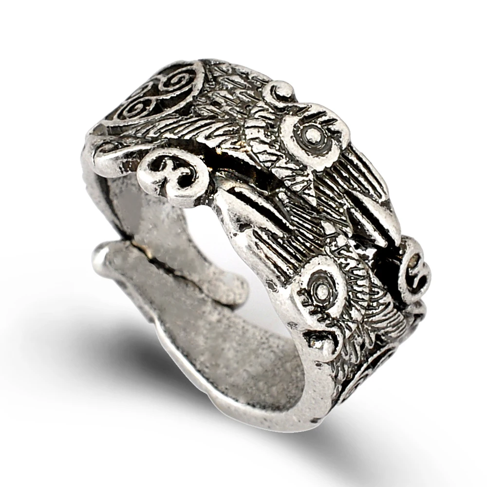 Viking Ravens Huginn Rings Celtic Crow Triskele Ring Men Scandinavian Odin's Buckle Anel Bague |