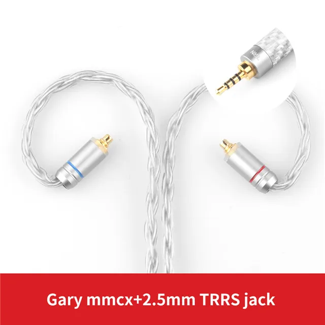 gray 2.5mm mmcx TRN T2 16 Core посеребренный HIFI кабель обновления 3,5/2,5 мм разъем MMCX/2Pin разъем для TRN V80 AS10 AS16 ZS10 AS06 ZST C10 C16 - Цвет: gray 2.5mm mmcx