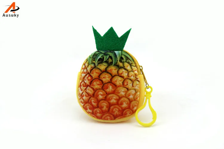 Маленький кошелек с застежкой из серии фруктов и 3D-принтом милый 40 для мелочи