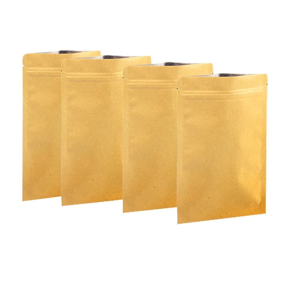 logo printing 12 sizes Kraft Paper Packaging Bag Food Flat Zipper Small paper Zip 100pcs/lot | Дом и сад