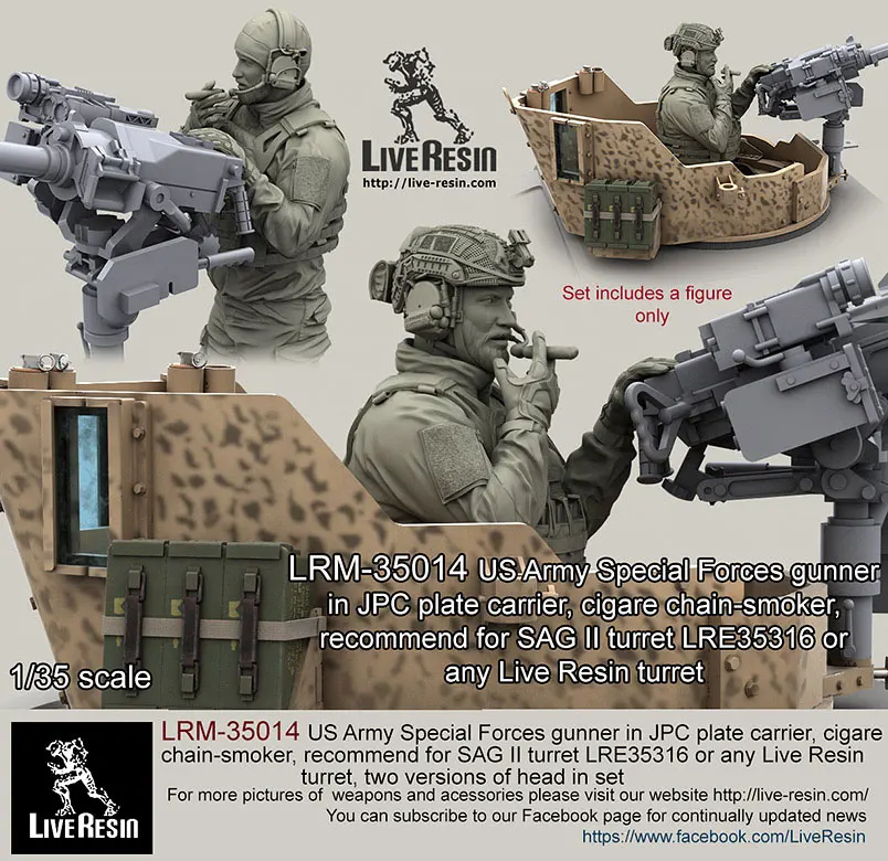 

1/35 Modern American soldiers Two heads Resin kit Figure soldiers GK Uncoated No colour