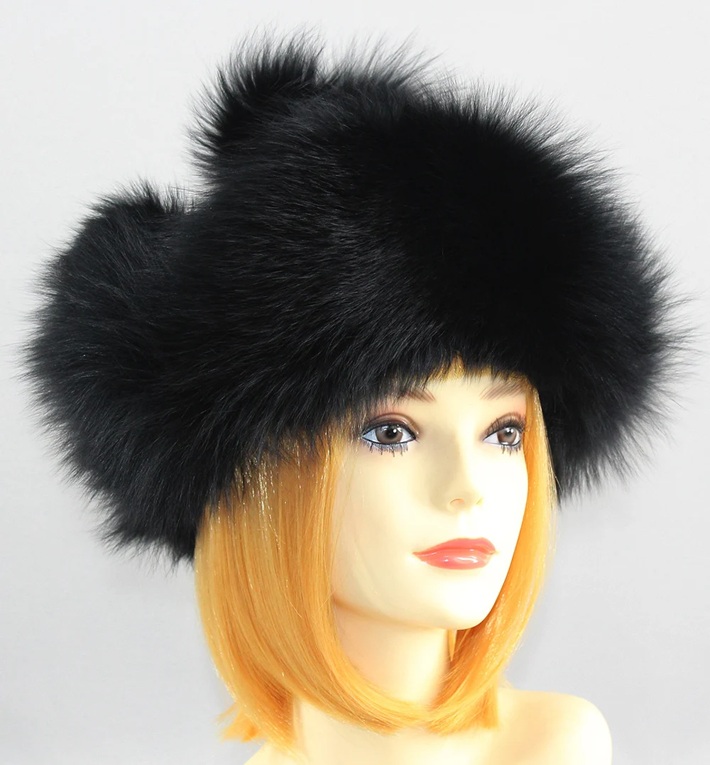Hot Sale Natural Fox Fur Hat Women Thick Warm Real Fox Fur Cap Winter Fox Fur Bomber Hat Free Shipping