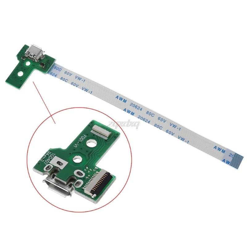 

USB Charging Port Board With 12 Pin Flex Cable For JDS-030 PS4 Controller July 271 Drop ship