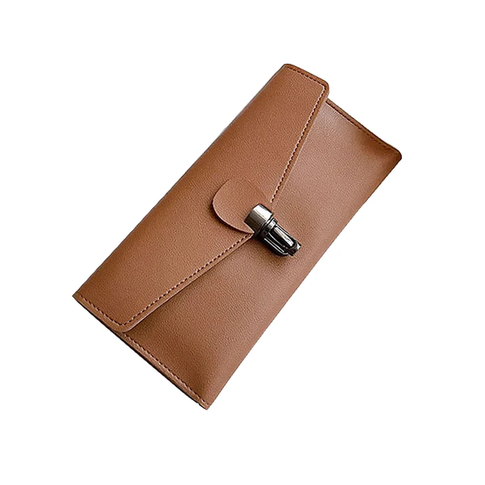 Модный корейский женский длинный кошелек кожаные однотонные сумки с отделением