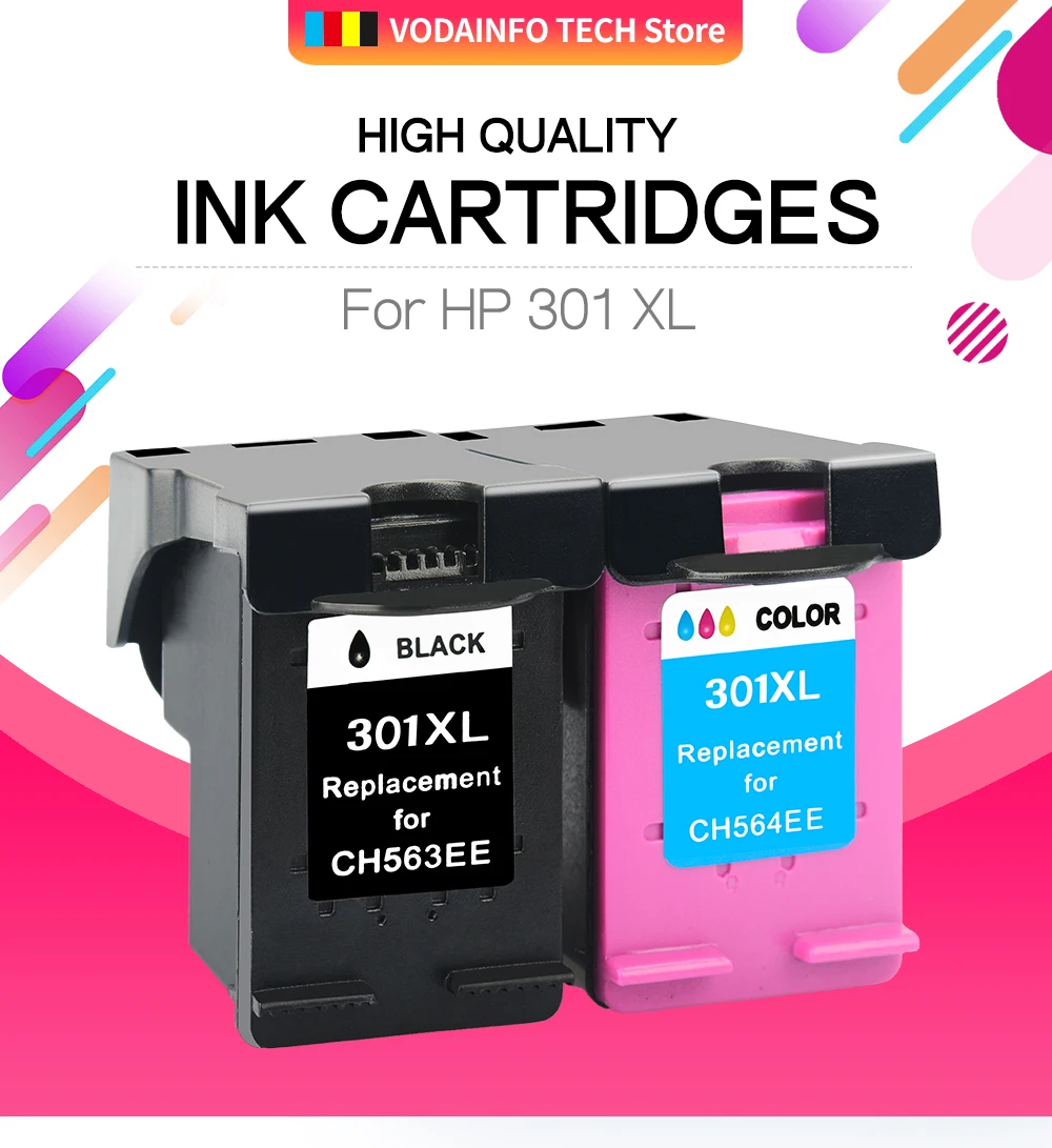 QSYRAINBOW 1 упаковка чернильный картридж совместимый для hp 301 301XL чернила DeskJet 1050 2050 3050 2150 1510 2540 принтер полные чернила