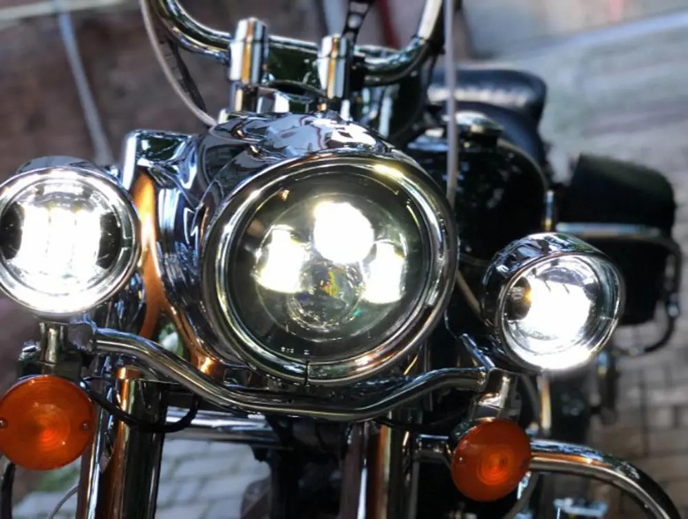 " светодиодный проектор двигатель фары+ 4 1/2 фары ближнего света для Touring Electra Glide черный 7 дюймов Led