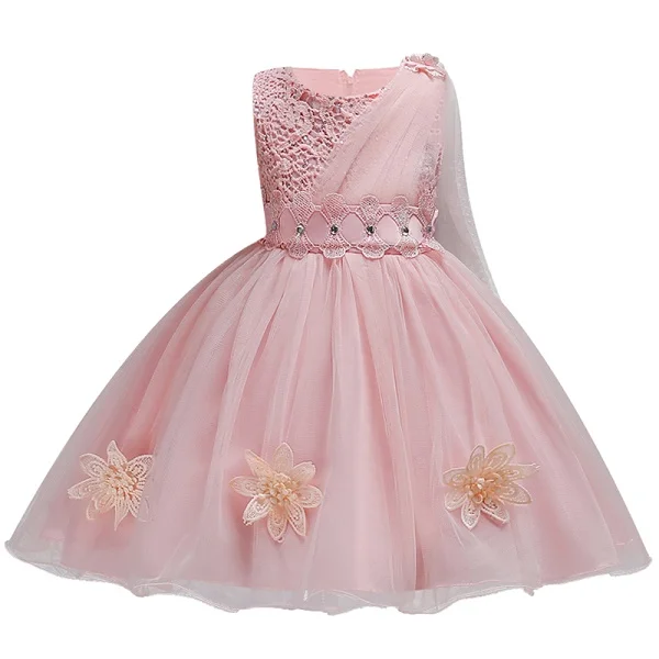 Kids Girls Evening Party Clothes Flower Bridesmaid Dress Elegant Wedding Formal Gown 3-12Yrs Prom Princess | Детская одежда и