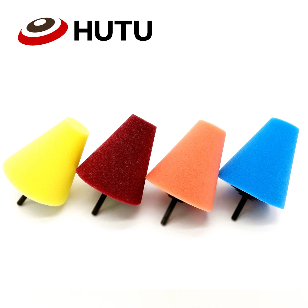 Wheel Hub Polish Buffing Shank Polishing Sponge Cone Metal Foam Pad Car 6MM