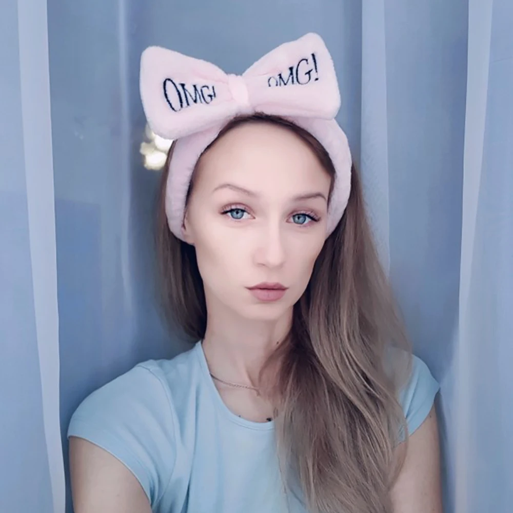 Повязка для волос OMG из кораллового флиса с надписью OMG|Аксессуары укладки| |