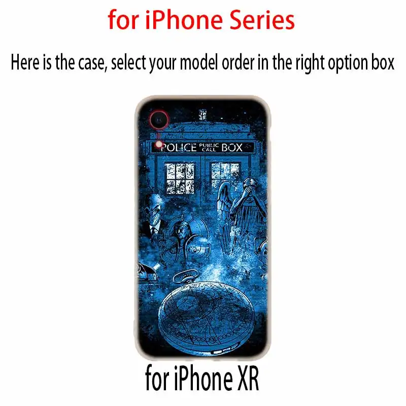 Силиконовый мягкий чехол с изображением Доктора Кто ТАРДИСа для iPhone 12 11 Pro X XS Max XR 8