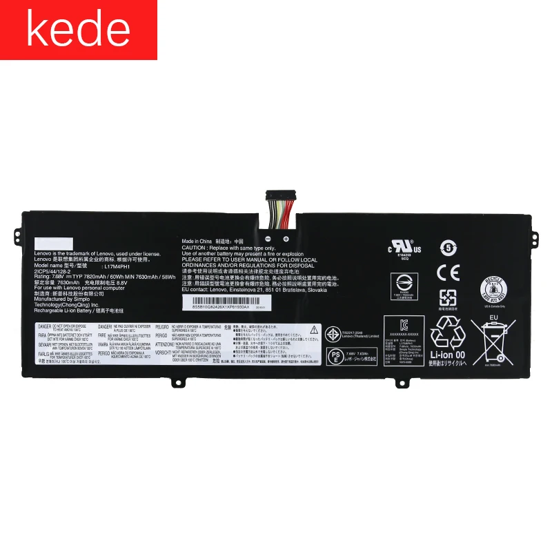 Аккумулятор kede для ноутбука Lenovo YOGA 7 Pro 13IKB C930 81C4 L17C4PH1 L17M4PH1 68 V 60Wh|Аккумуляторы
