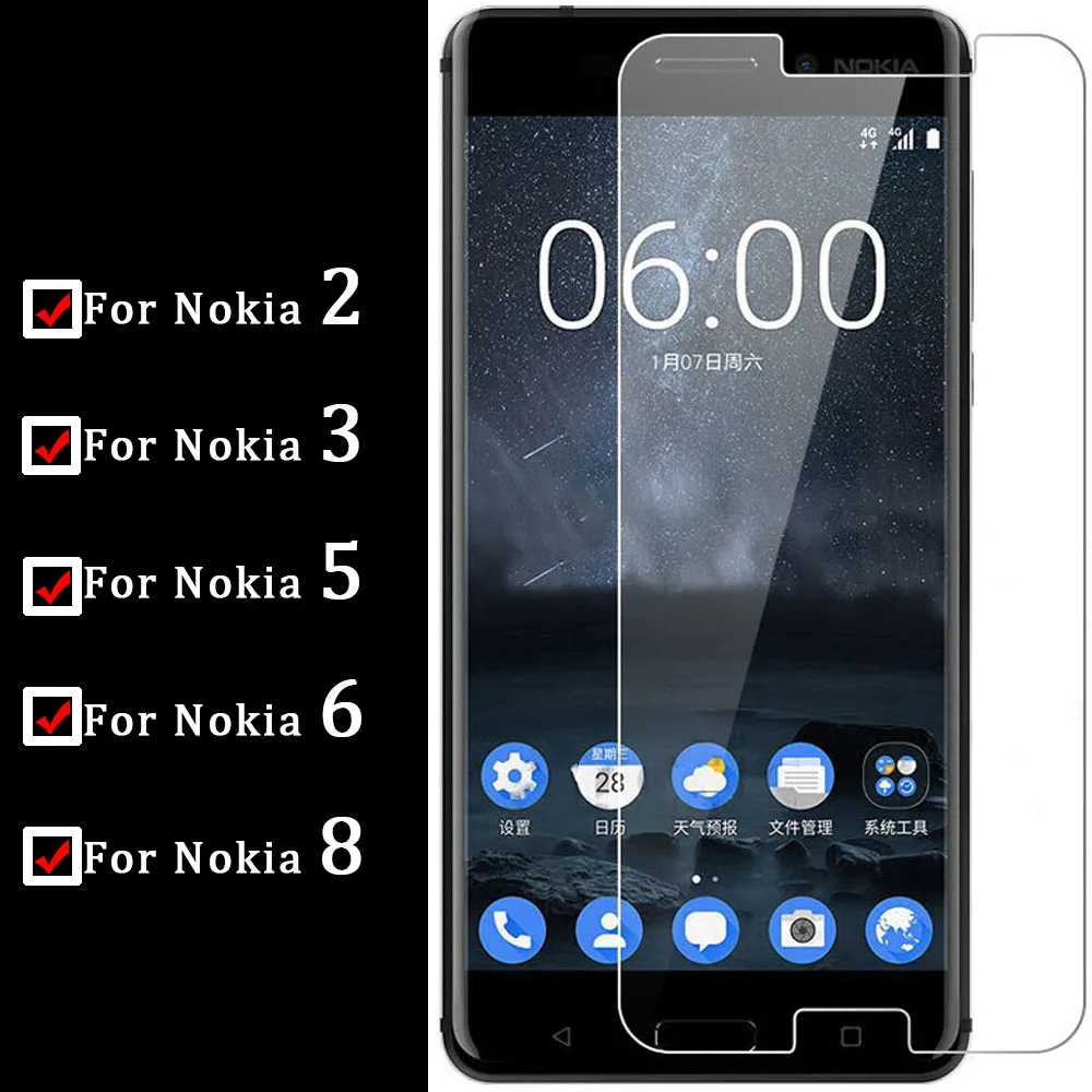 Защитное стекло для nokia 3 5 6 2 8 закаленное стекло nokia 2 nokia 3 nokia 5 nokia 6 nokia 8 Защитная пленка 9h