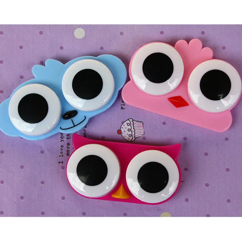 Милый 3D Чехол держатель для контактных линз с изображением большой глазки Совы
