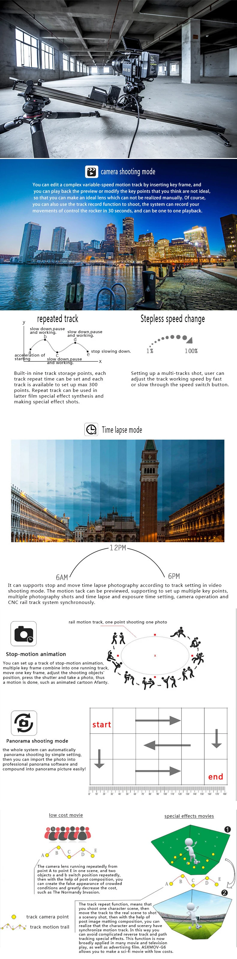 ASXMOV G3S высокоскоростной стабилизатор видео с таймелапсом система панорамирования наклона рельс слайдер механизированная камера слайдер для dslr камеры