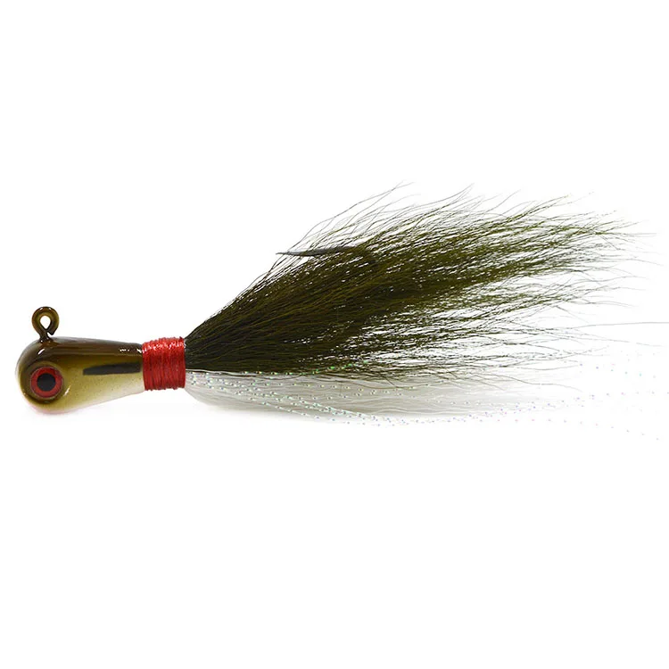 1 унция 3D глаза Bucktail jig 5 цветов большая игра морская Мормышка свинцовая головка приманки для ловли басов - Цвет: 1 piece Color D