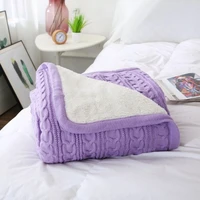 cammitever 100 cotton high quality sheep velvet blankets winter warm knitted blanket sofabed cover quilt knitted