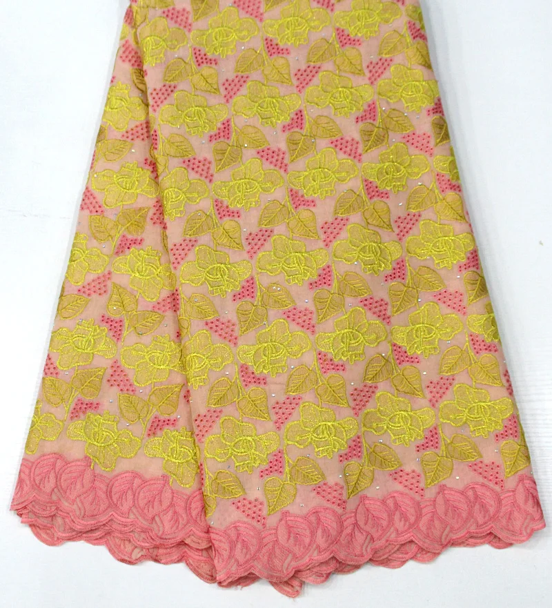 Hot Sale African Swiss Voile Lace In Switzerland Cotton Material Fabric High Quality Stones Wedding | Дом и сад