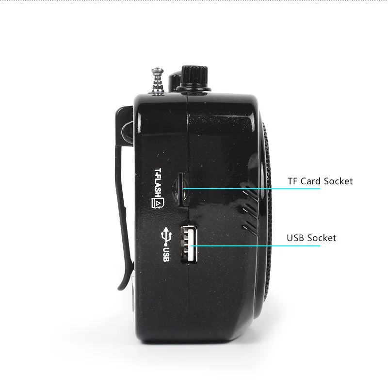 Портативный усилитель голоса обучающий динамик мегафон микрофон Wasit Clip FM TF USB
