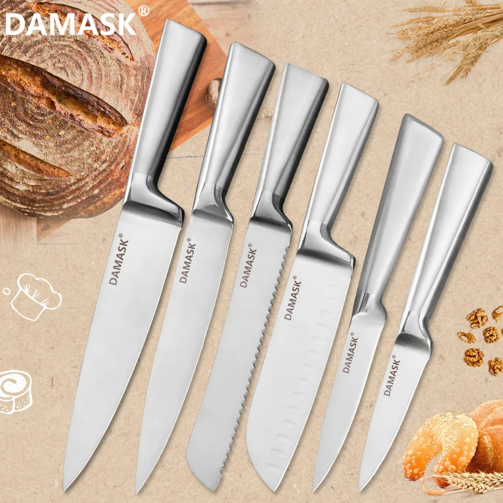 DAMASK кухонный нож из нержавеющей стали набор кухонных ножей шеф повара 3Cr13 высокой