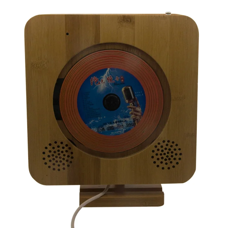 Новый бамбуковый сенсорный ключ в настенном креплении CD плеер с поддержкой Bluetooth