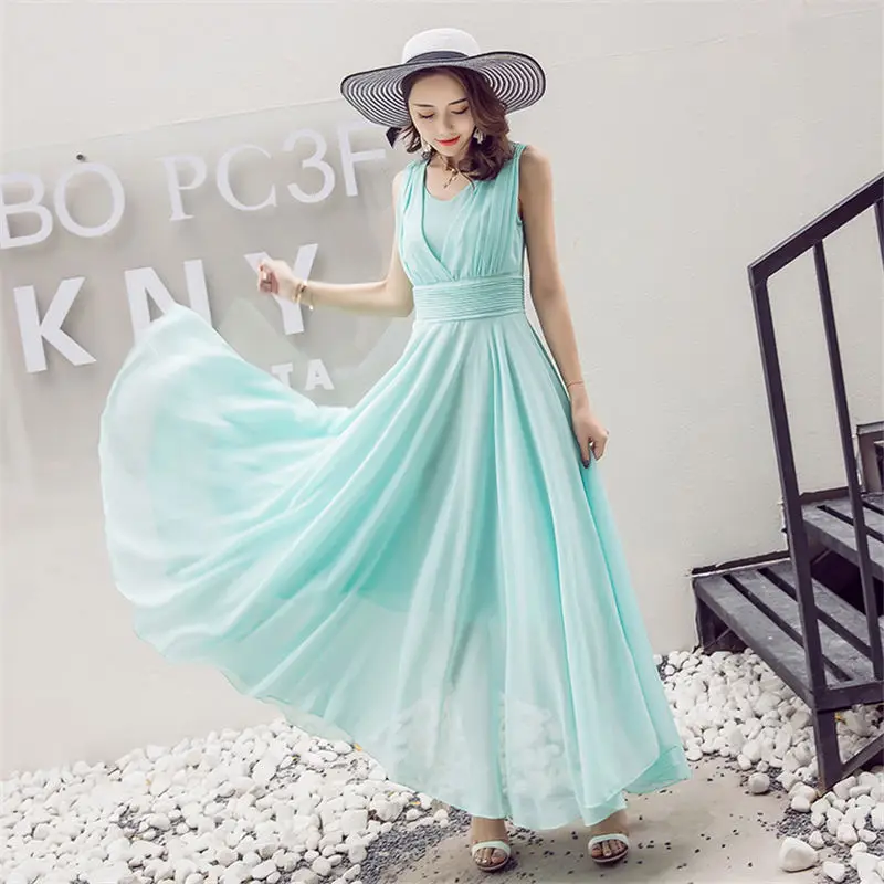 Розовое женское платье Vestidos, повседневное шифоновое длинное платье макси, элегантное пляжное вечернее платье большого размера, белая женская одежда Boho Q1120