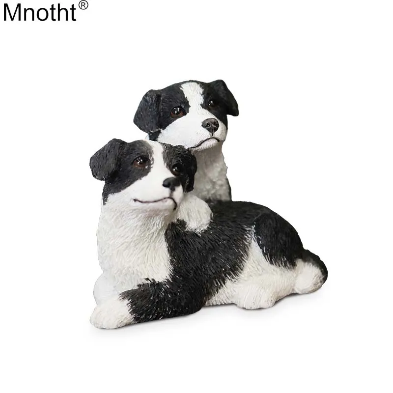 Mnotht 1/6 граница модель колли два щенка собака животное игрушка Смола сцена