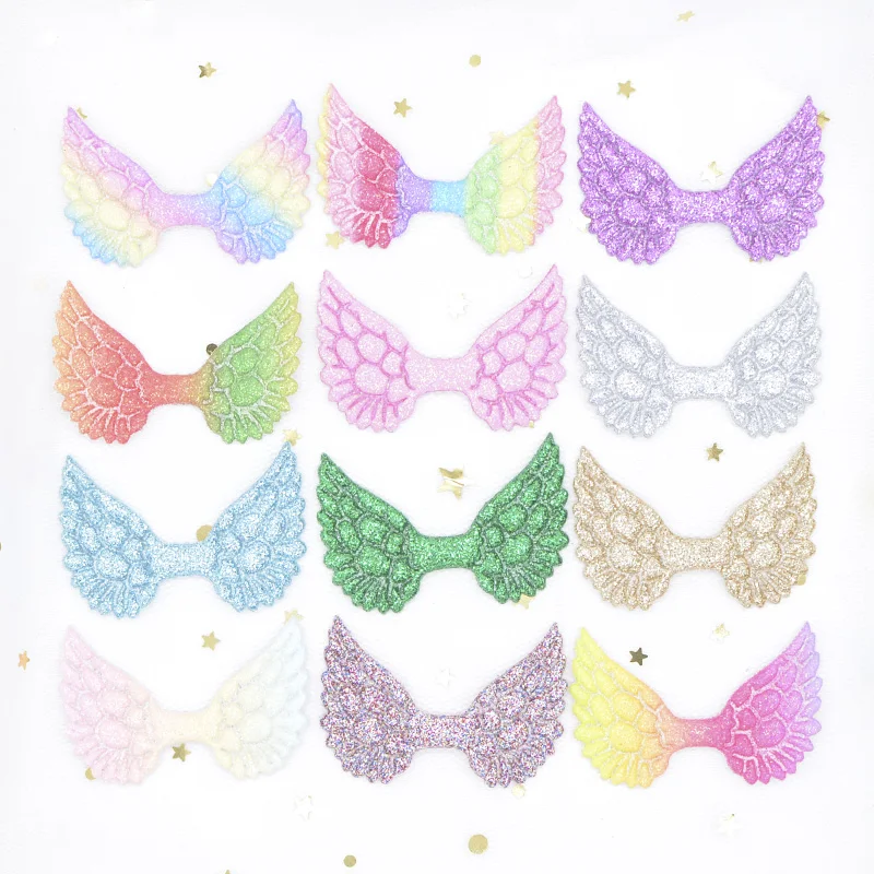 Оптовая продажа 100 шт. 50*33 мм блестящий крыльев Ангела Apliques Cupid Феи для DIY игрушек