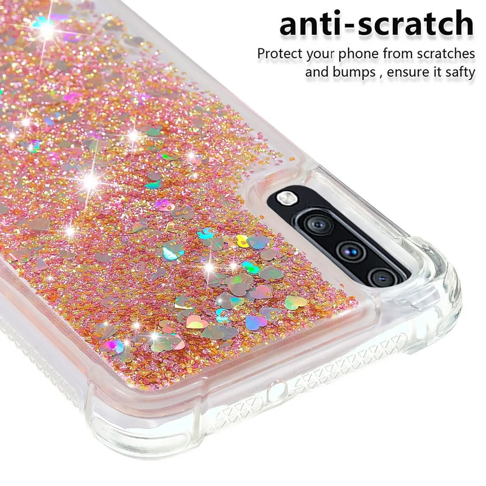 Soft Fashion Love Heart Quicksand Liquid Silicone Phone Case for Google Pixel 3 Google Pixel 3a XL Air Cushion Corner Shockproof
