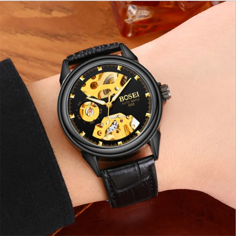 Часы мужские механические часы полностью автоматическим водонепроницаемый и