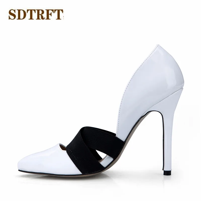 SDTRFT/Большие Размеры: 35 42 43 zapatos mujer свадебные туфли с острым носком на высоком