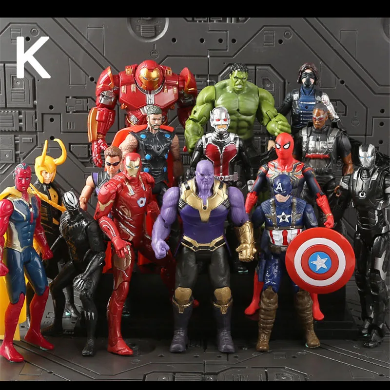 15 шт. Marvel мстители Супер Герои фигурки Набор муравей Локи Черная пантера танос военная машина Ironman Vision Hulkbuster